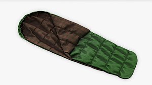 3D model pbr sleeping bag green