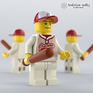 lego baseball player figure 3D
