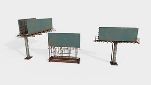 street advertisement billboards with 4k pbr game ready