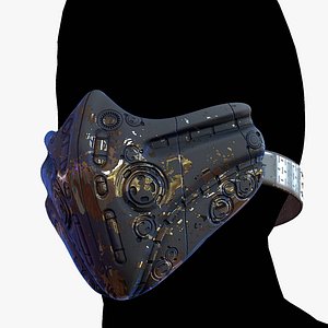 3D model elmet gas mask scifi military combat