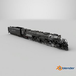 3D model Locomotive Big Boy with Trailed Tender