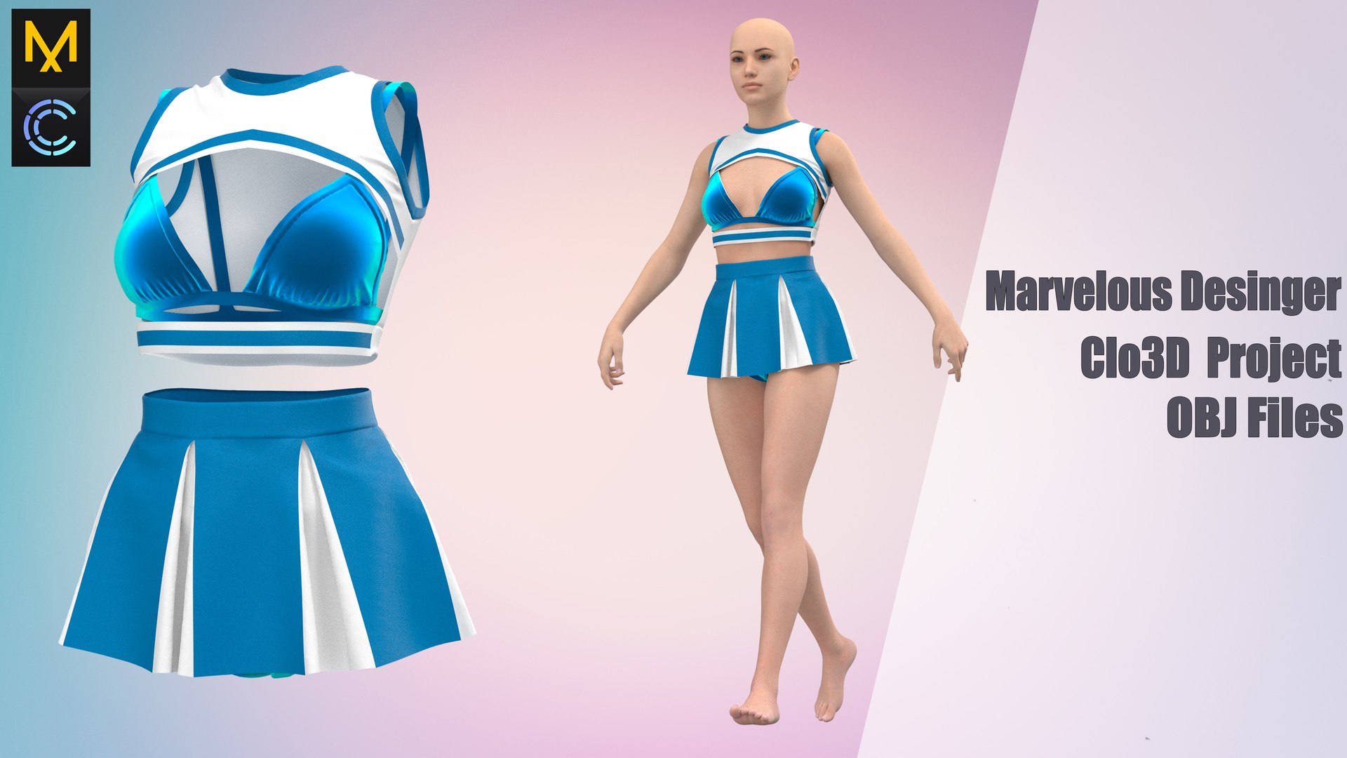 Baseball uniform Marvelous Designer project 3D model