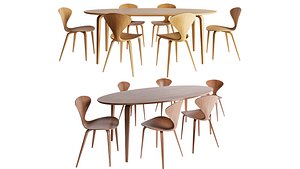 Oval Dining Table and Side Chair model