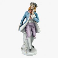 Gentlemen statue low-poly 3D model
