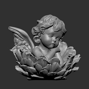 sleeping cherub angel 3D model