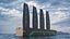 Modern Sail Powered Sea Vessel 3D