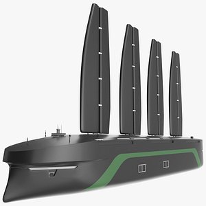 Modern Sail Powered Sea Vessel 3D