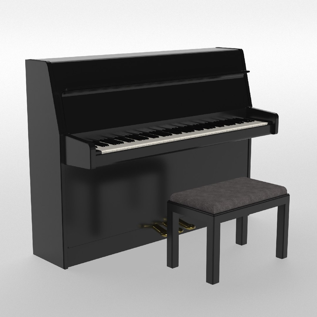 Stand Up Piano With Chair Model - TurboSquid 1992154