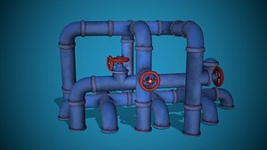 stylized modular pipes ready model