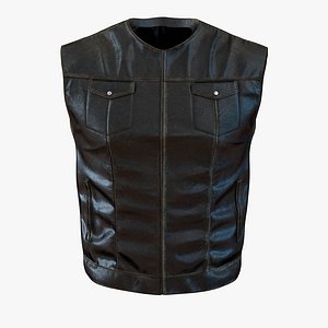3d model of leather biker vest generic