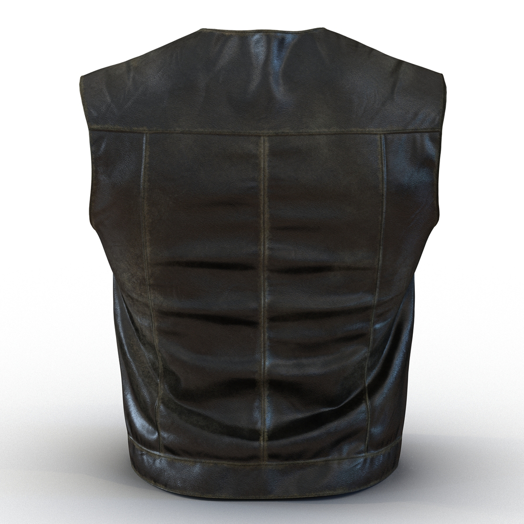 3d model of leather biker vest generic