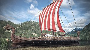 3D model Drakkar Viking Ship 3D model