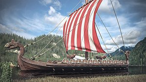 3D model Drakkar Viking Ship