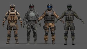 Military Soldier Pack - Game Ready Tactical Character 3D model