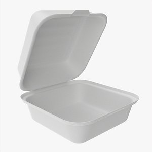 3D Compostable take-away container open