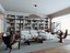 Sala de estar moderna con estantería