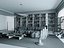 Sala de estar moderna con estantería