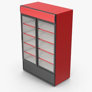 Red Double Beverage Refrigerator 3D
