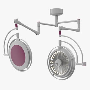 Ceiling Mount Modular Surgical Lighting System Rigged for Blender