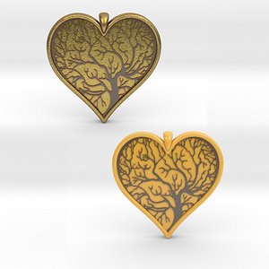tree life pendant heart 3D model
