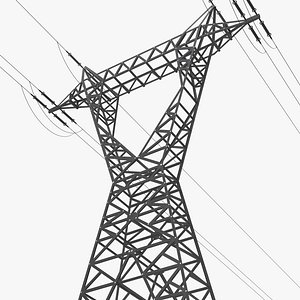 3D Power Lines Pylons model