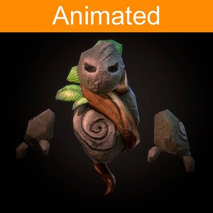 character flying golem 3d model