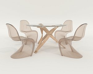 3D Modern Dining Table and Chairs 40