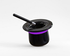 3D model Magic wand and hat 3d model