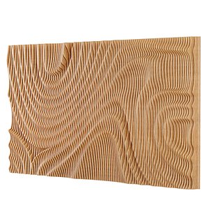 3D Parametric Wavy Wooden Wall Decor 04 - wood cutting machines model