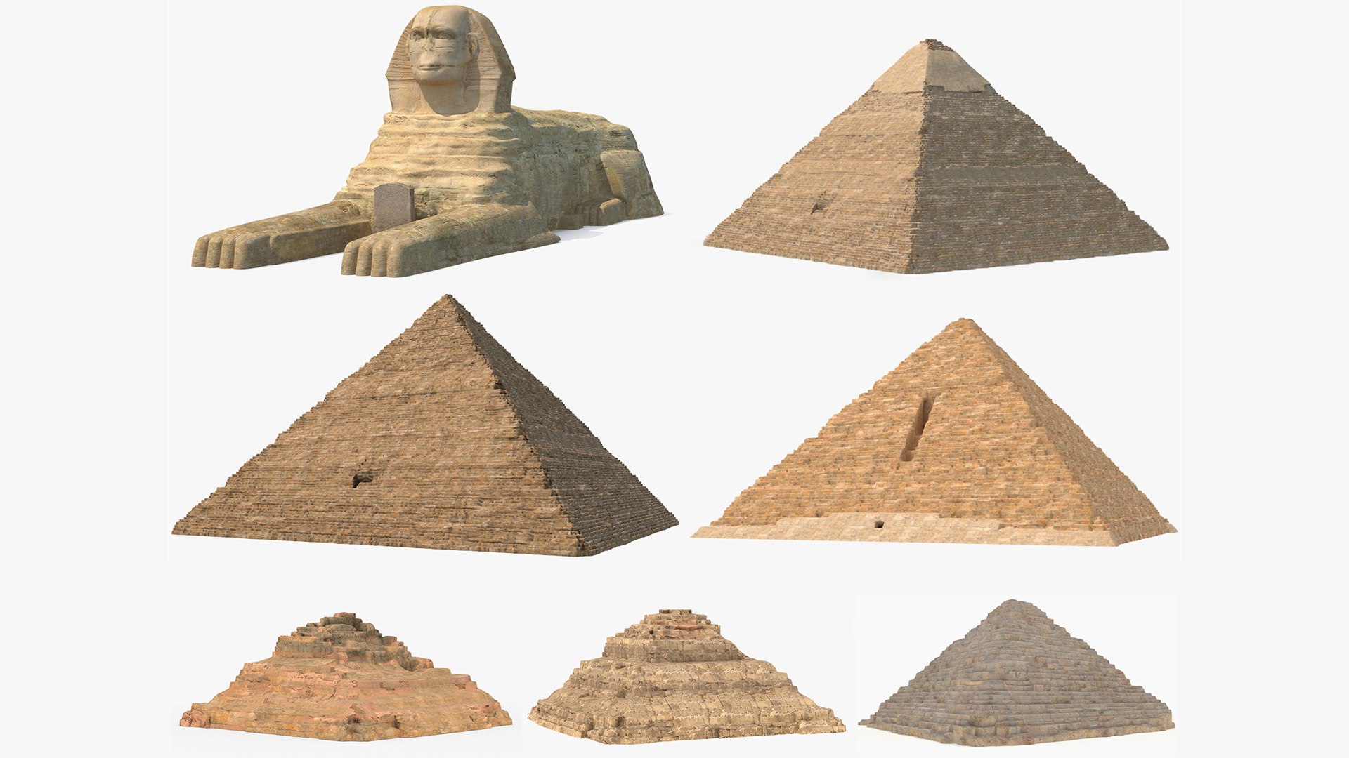 3D Great Sphinx and Giza Pyramids https://p.turbosquid.com/ts-thumb/Fr/JqoDV7/9s/pyramidsig01/jpg/1627203080/1920x1080/fit_q87/b93ece74166da0c65b12552d79ce6333447e2b7a/pyramidsig01.jpg