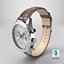 Chronometer Wrist Watch Brown Leather Bracelet White Dial