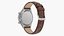Chronometer Wrist Watch Brown Leather Bracelet White Dial