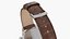 Chronometer Wrist Watch Brown Leather Bracelet White Dial
