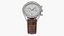Chronometer Wrist Watch Brown Leather Bracelet White Dial