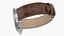 Chronometer Wrist Watch Brown Leather Bracelet White Dial