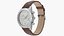 Chronometer Wrist Watch Brown Leather Bracelet White Dial