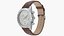 Chronometer Wrist Watch Brown Leather Bracelet White Dial