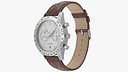 Chronometer Wrist Watch Brown Leather Bracelet White Dial