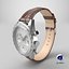 Chronometer Wrist Watch Brown Leather Bracelet White Dial
