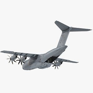 3D Airbus A400M Atlas Military Transport Aircraft Rigged for Maya model