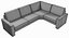 Modular Taupe Fabric Corner 4 Seat Sofa