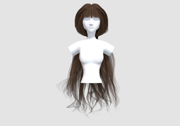 Ponytail Wavy Hair - 3D Model by nickianimations