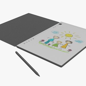 Digital Drawing Tablet with Stylus Dark Gray 3D model