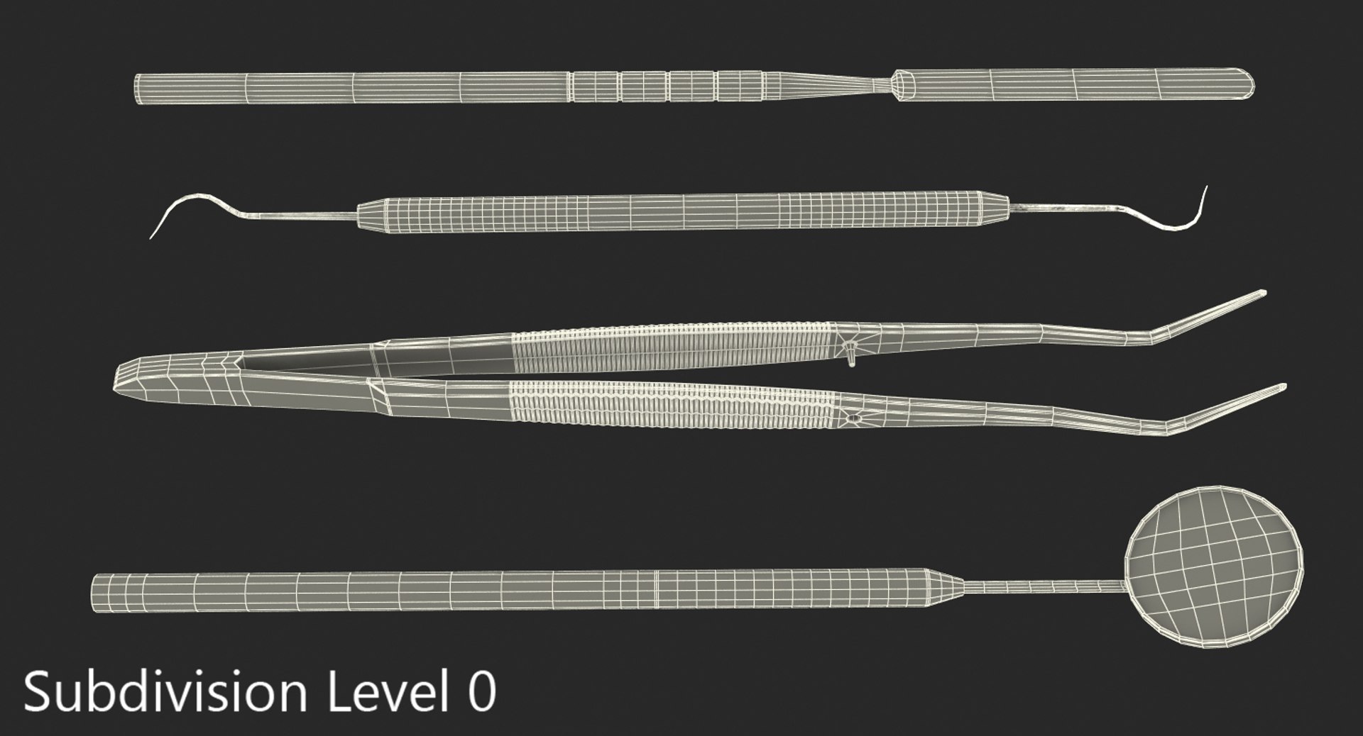 Basic dental instruments set model - TurboSquid 1297652