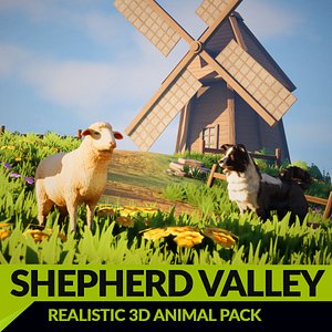 Realistic 3D Animal Pack Shepherd Valley