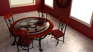 decorative leaf dining room 3d model