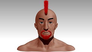 male head punker 3D model