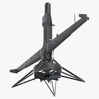 Vertical Takeoff UAV with Landing Frame Rigged for Cinema 4D