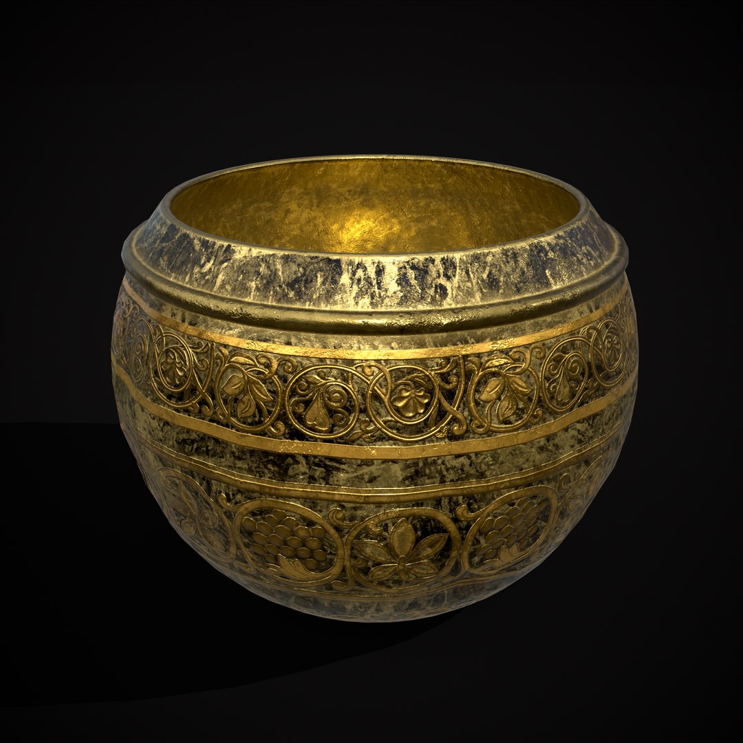 3D Gold Bowl Treasure Model TurboSquid 2091821