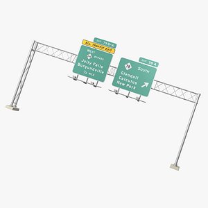 3D model overhead highway signs version